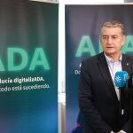 El consejero andaluz de la Presidencia, Interior, Diálogo Social y Simplificación Administrativa, Antonio Sanz, este viernes en Sevilla
