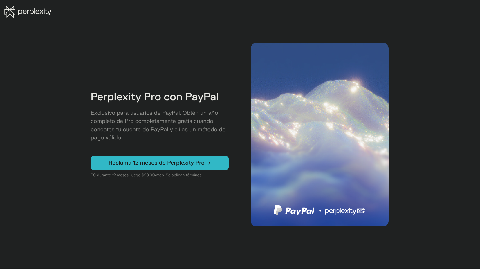 Toca en el botón 'Reclama 12 meses de Perplexity Pro' para acceder a la promoción