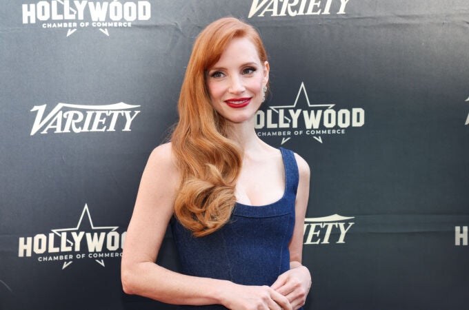 Jessica Chastain a sus 48 años en el paseo de la fama de Hollywood.