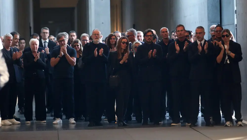 Giorgio Armani's lying in repose in Milan