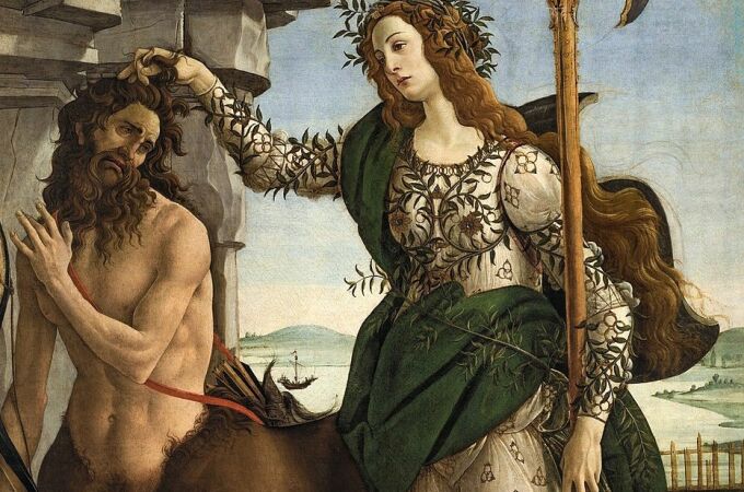 La obra «Palas y el Centauro», pintada por Botticelli entre 1482 y 1483