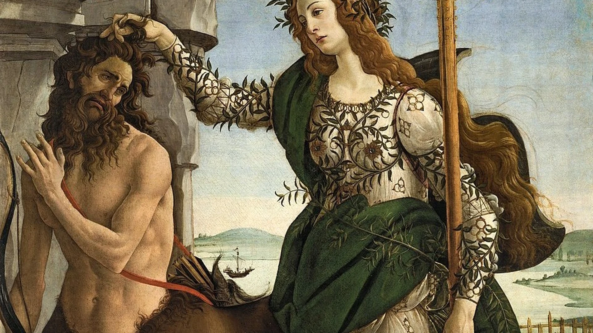 La obra «Palas y el Centauro», pintada por Botticelli entre 1482 y 1483
