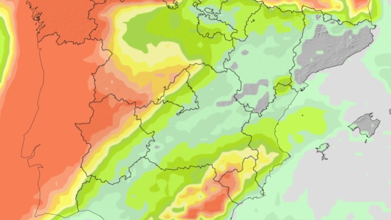 Un nuevo frente barre desde hoy la península, dejando lluvias en estos puntos tan distantes de su geografía