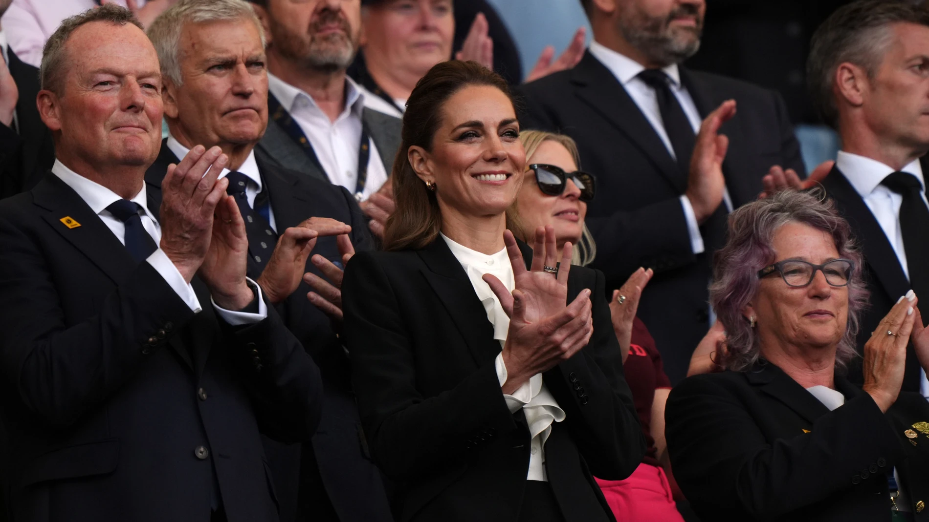 Kate Middleton en un partido de rugby femenino.