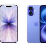 iPhone 17 (lavanda) y iPhone 16 (azul). Visualmente, idénticos