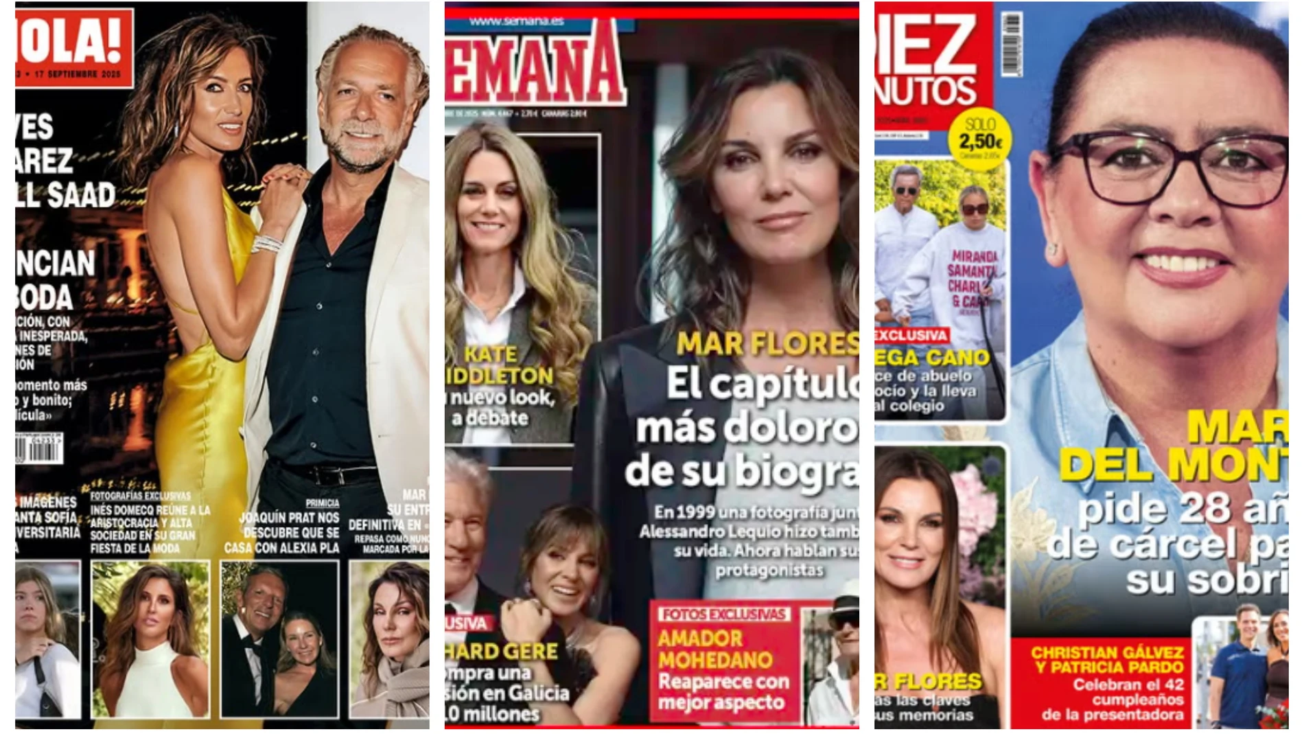 Portadas de las revistas del corazón del 10 de septiembre de 2025
