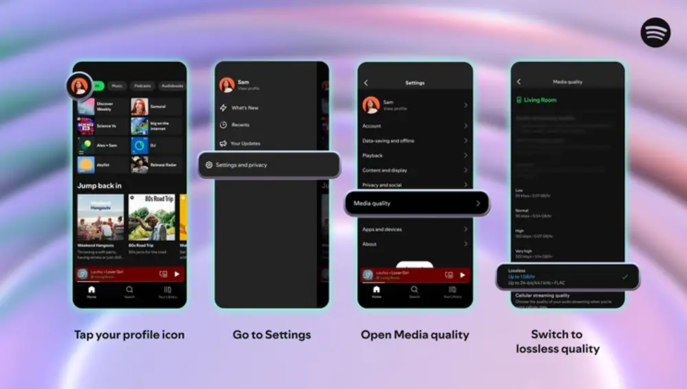 Activación del audio sin pérdidas