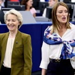 Roberta Metsola y Von der Leyen en Estrasburgo
