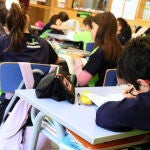 Alumnos en una escuela catalana 