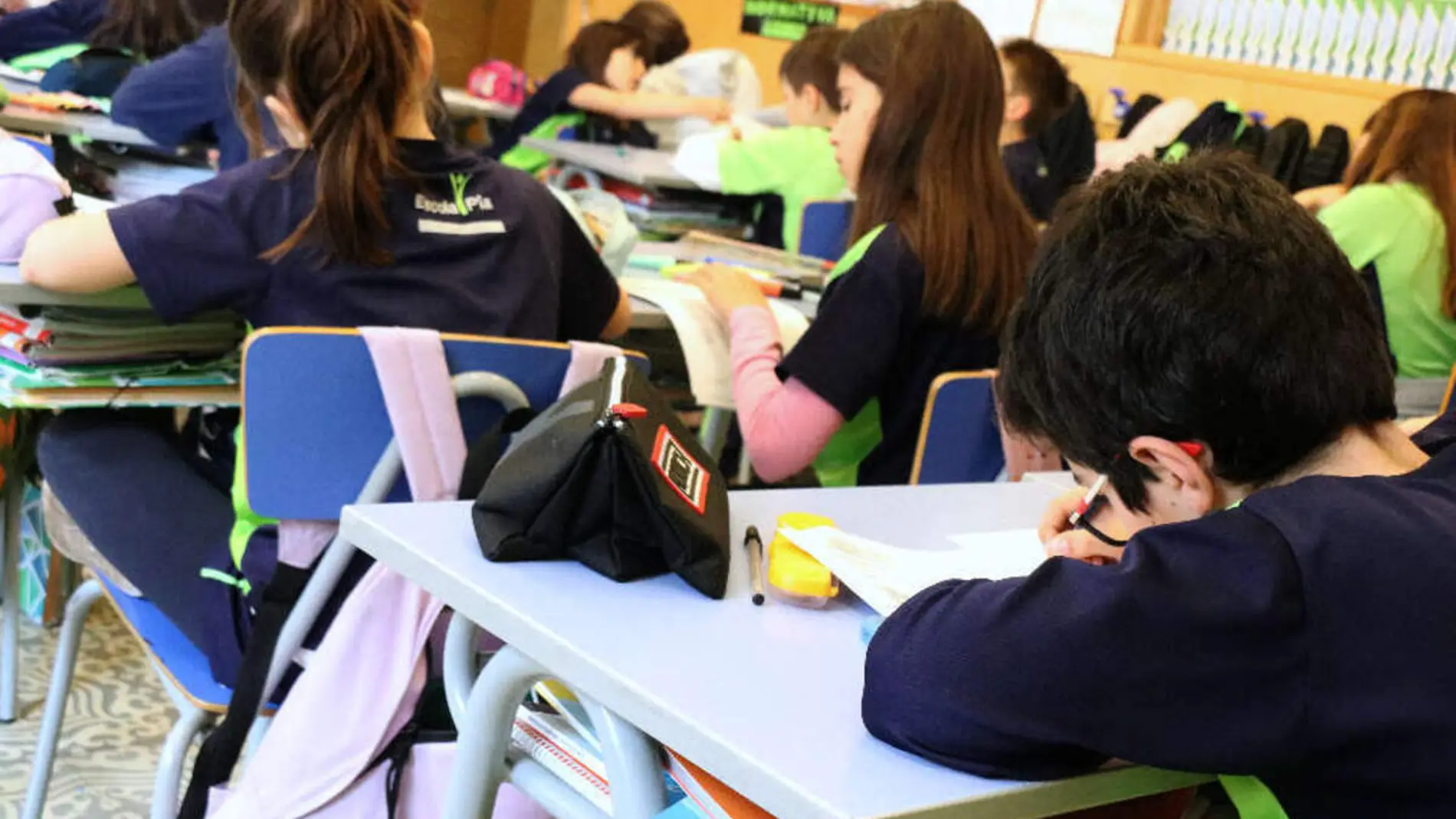 Alumnos en una escuela catalana