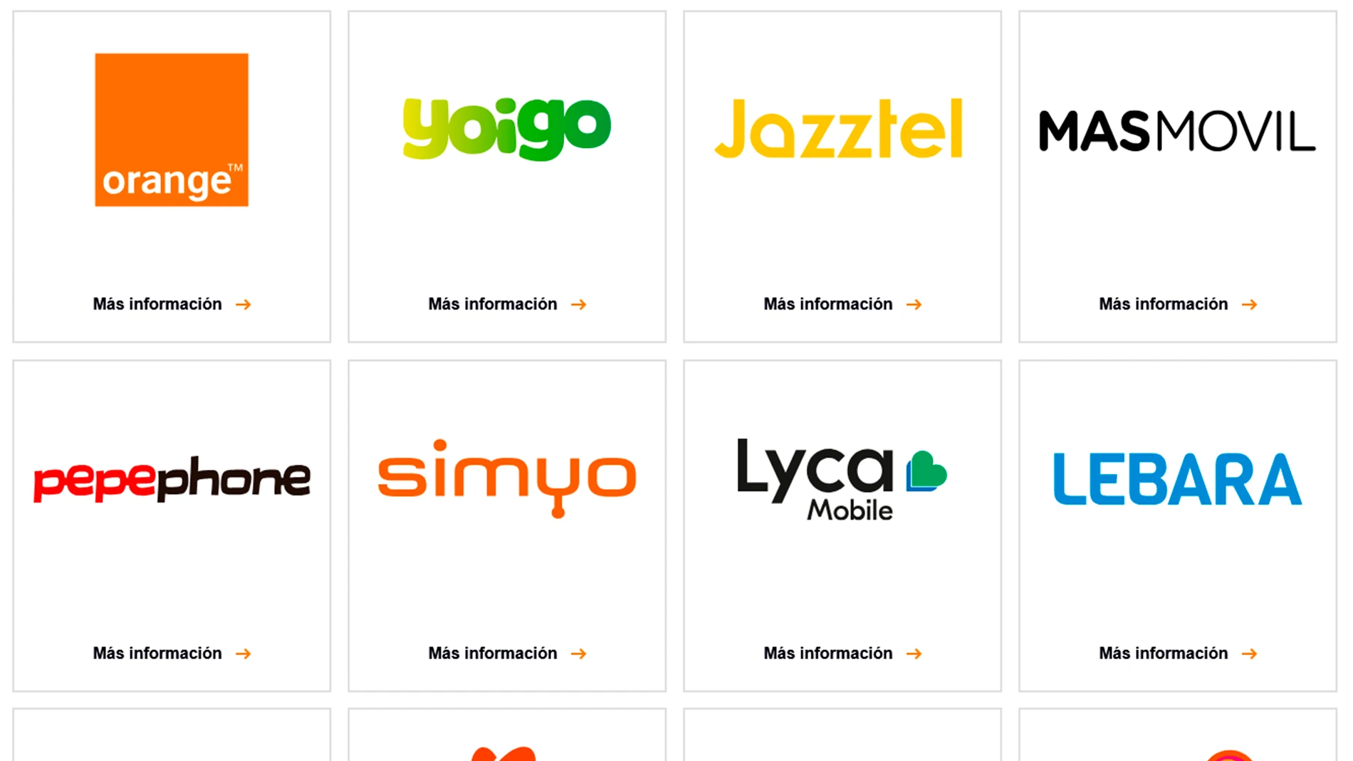 MásOrange cuenta con una gran variedad de marcas