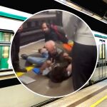 Pasajeros del metro de Londres reducen con violencia a un carterista después de pillarle robando un teléfono en plena hora punta