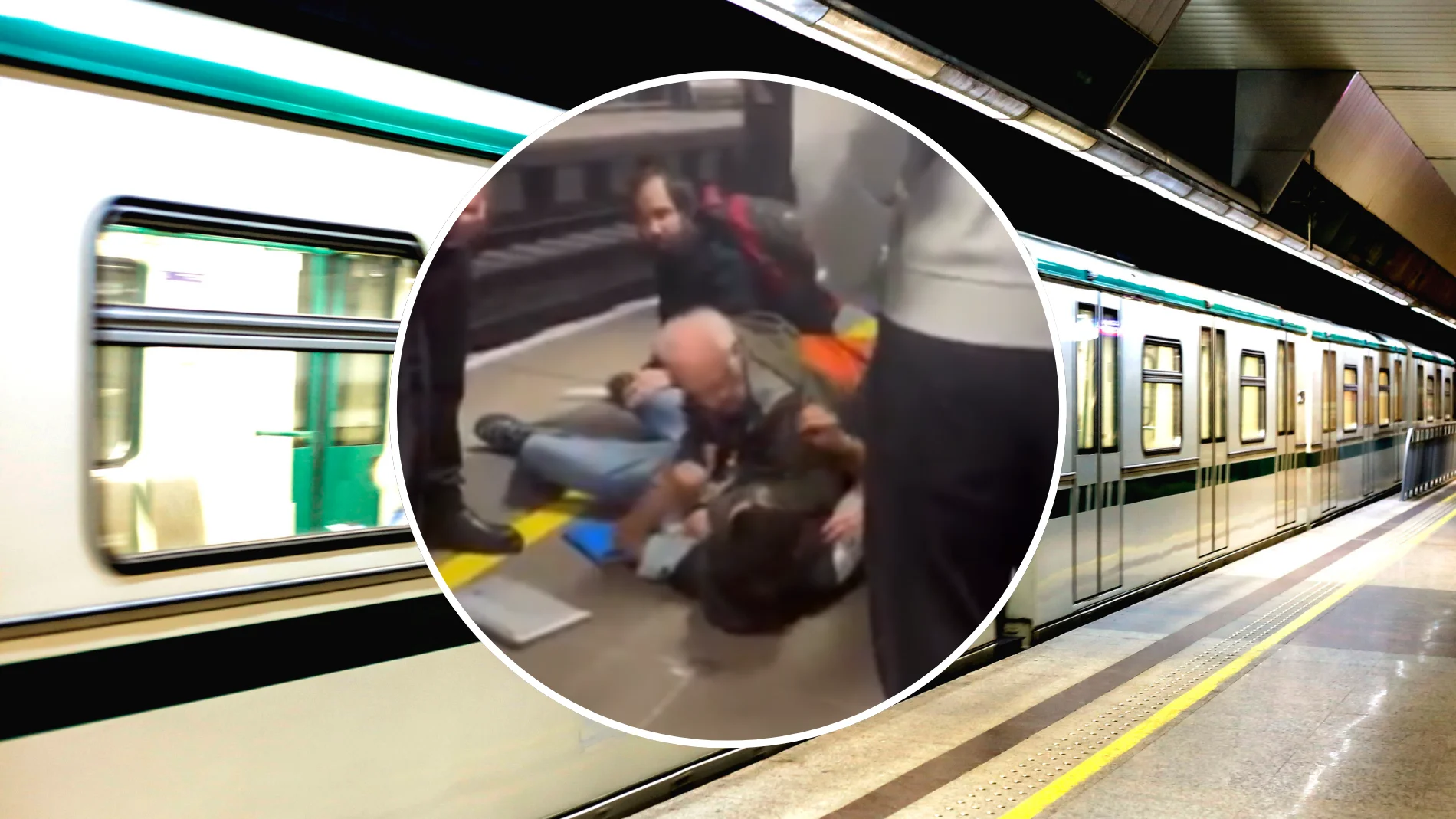 Pasajeros del metro de Londres reducen con violencia a un carterista después de pillarle robando un teléfono en plena hora punta