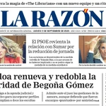 Portada de LA RAZÓN del jueves 11 de septiembre de 2025