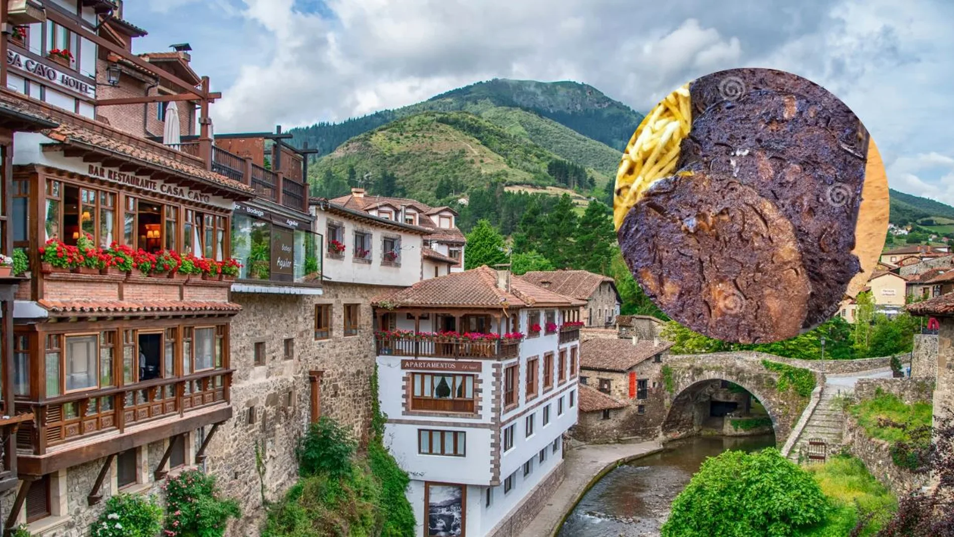 Imagen de archivo sobre Asturias junto a un plato de la tierra