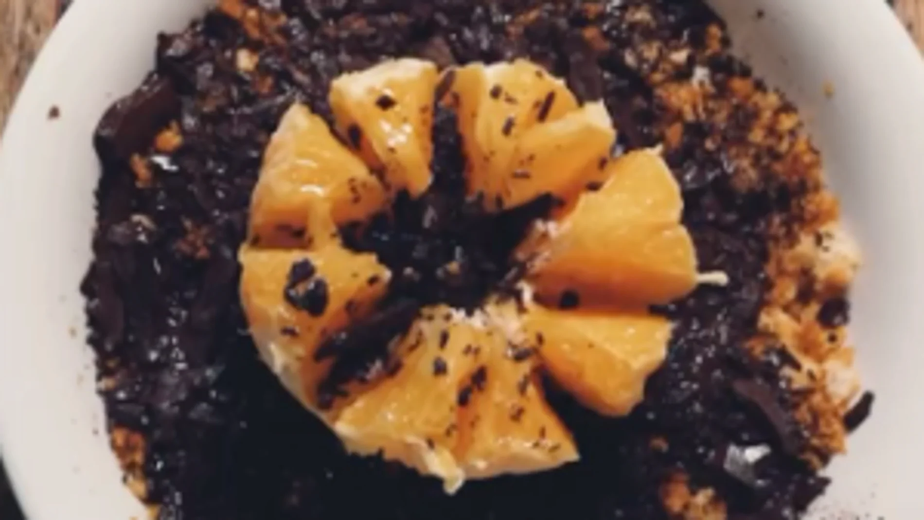 Migas con chocolate y naranja