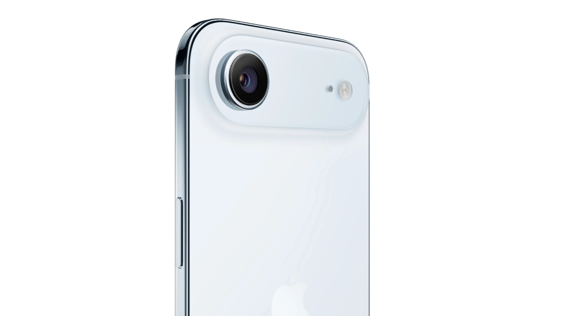 La parte trasera del nuevo iPhone Air en su acabado en color azul cielo