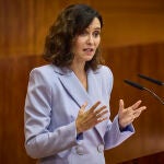 La presidenta de la Comunidad de Madrid, Isabel Díaz Ayuso, interviene en la primera jornada del Debate del Es