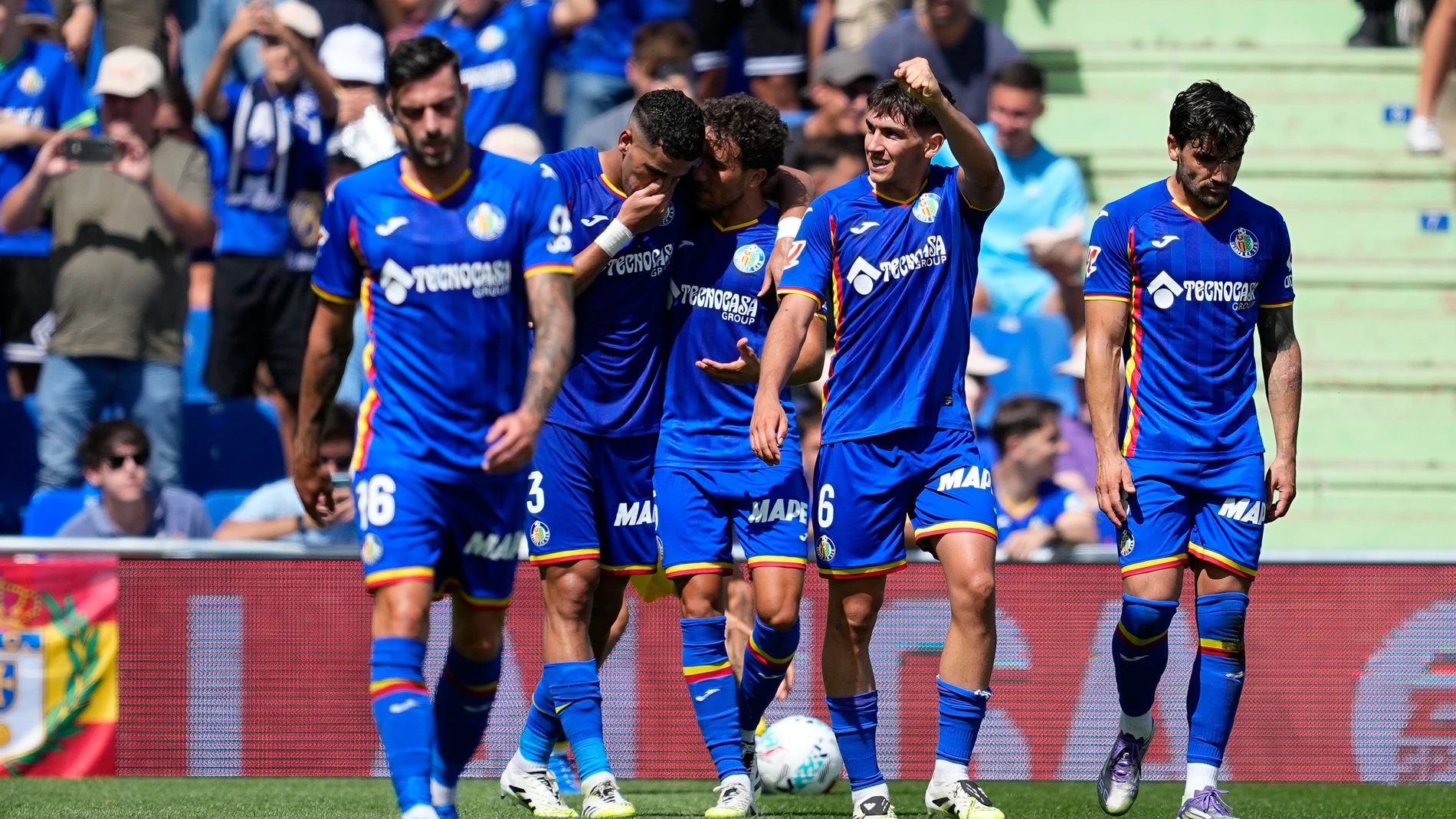 Mario Martin of Getafe CF celebrates a goal during the Spanish League, LaLiga EA Sports, football match played between Getafe CF and Real Oviedo at Coliseo de Getafe stadium on September 13, 2025, in Getafe, Madrid, Spain. AFP7 13/09/2025 ONLY FOR USE IN SPAIN
