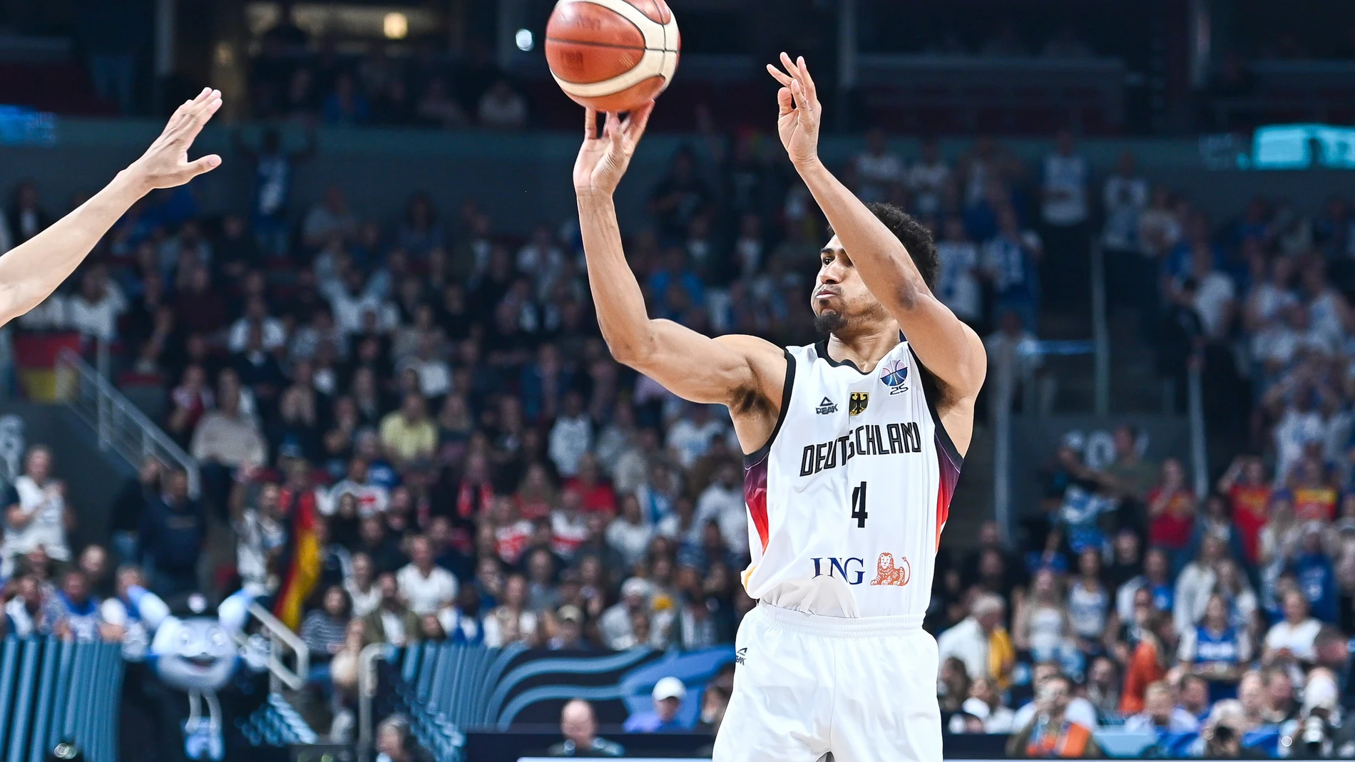4 Maodo Lo of Germany during the FIBA EuroBasket 2025, Semi Finals basketball match between Germany and Finland on 12 September 2025 at Xiaomi Arena in Riga, Latvia - Photo Stefanos Kyriazis / LiveMedia / DPPI AFP7 12/09/2025 ONLY FOR USE IN SPAIN