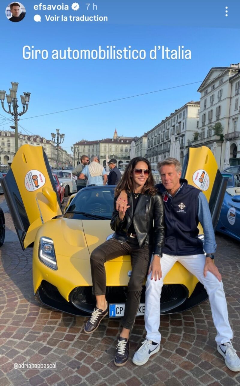 Adriana Abascal y Filiberto de Saboya, en Italia