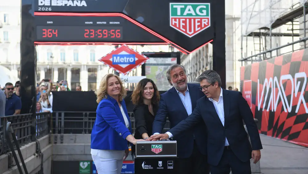 Ayuso asiste a la activación de la cuenta atrás para el GP de España