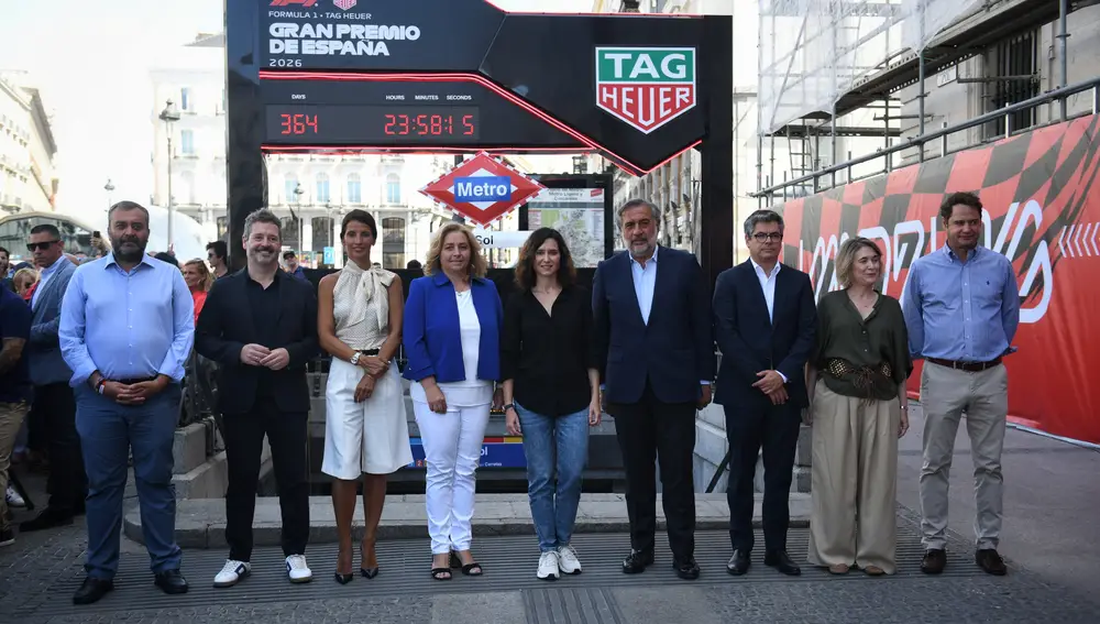 Ayuso asiste a la activación de la cuenta atrás para el GP de España