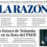Portada de LA RAZÓN del domingo 14 de septiembre de 2025