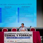 el director general de la Política Agraria Comunitaria, Ángel Gómez. durante su intervención en la jornada ‘Tecnología en cereal y forraje’ en Carrión de los Condes (Palencia)