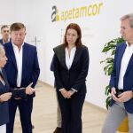 Rueda, hoy, en un encuentro con representantes de la Asociación Empresarial de Transportes de Mercancías por Carretera de Galicia (Apetamcor)