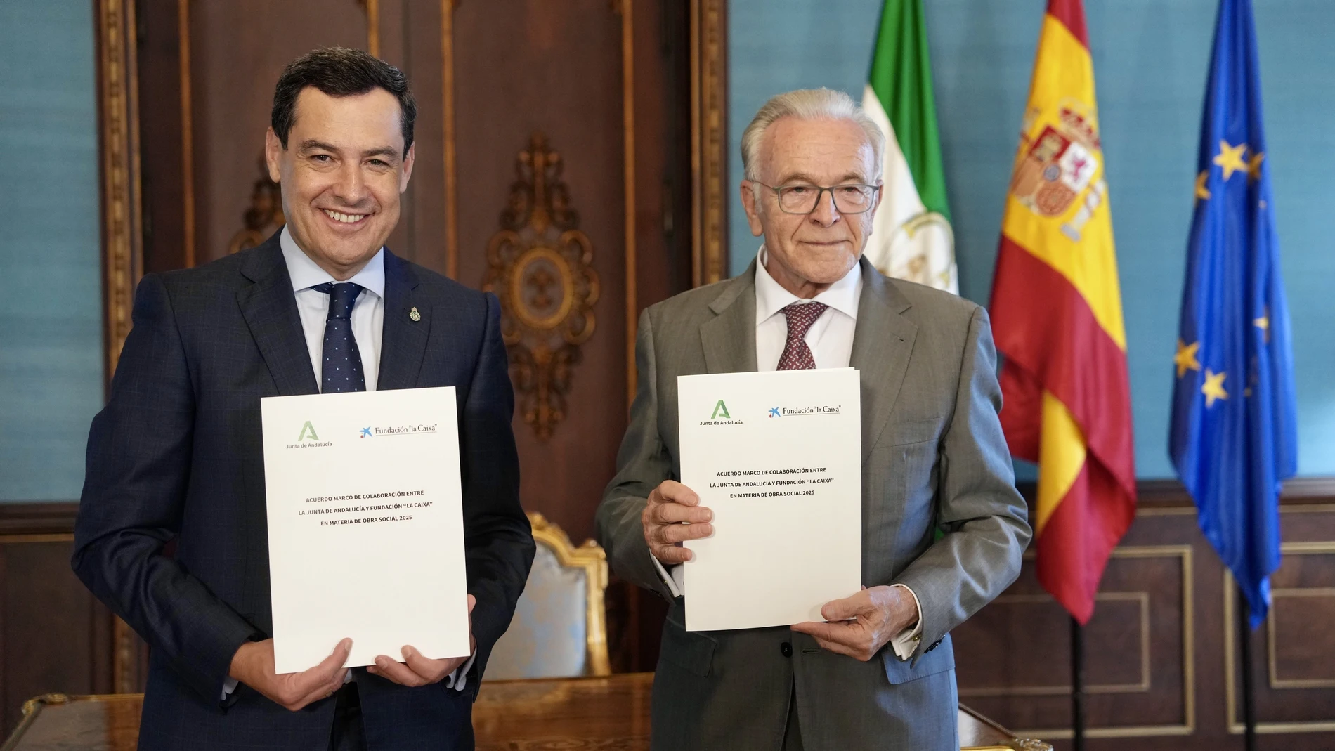 Juanma Moreno e Isidro Fainé