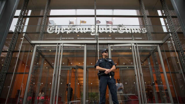 Fachada del periódico New York Times