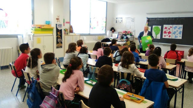 Una clase en una escuela de Cataluña