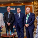 El consejero de Sanidad junto a José Mazarías, entre otros, en el foro celebrado en Segovia