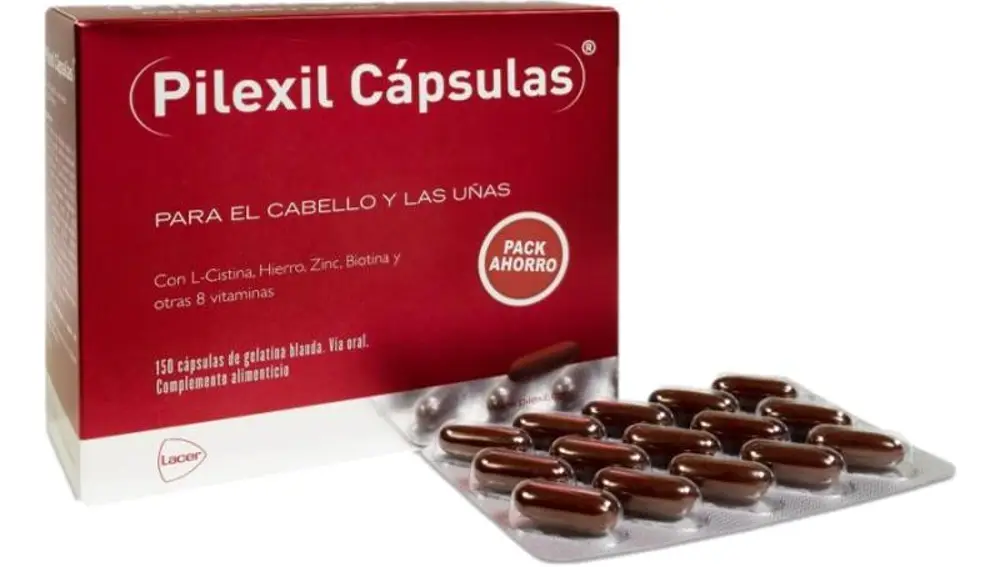 Cápsulas anticaída de Pilexil, complemento nutricional para reforzar el cabello desde dentro.
