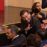 Pedro Sánchez y José Manuael Albares durante la inauguración del acto de la agencia española de cooperación in