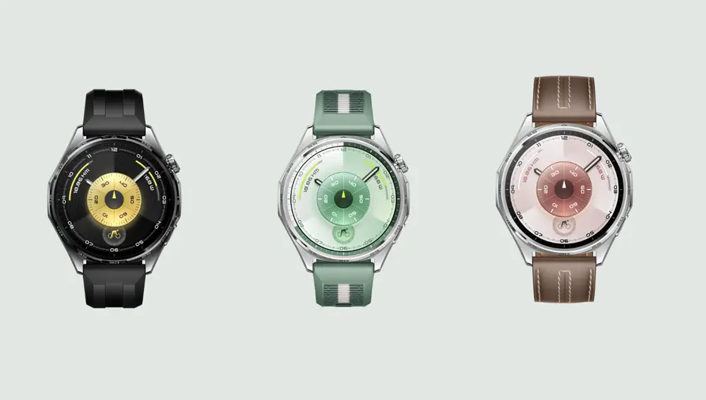 El HUAWEI WATCH GT6 de 46 milímetros en su tres colores disponibles