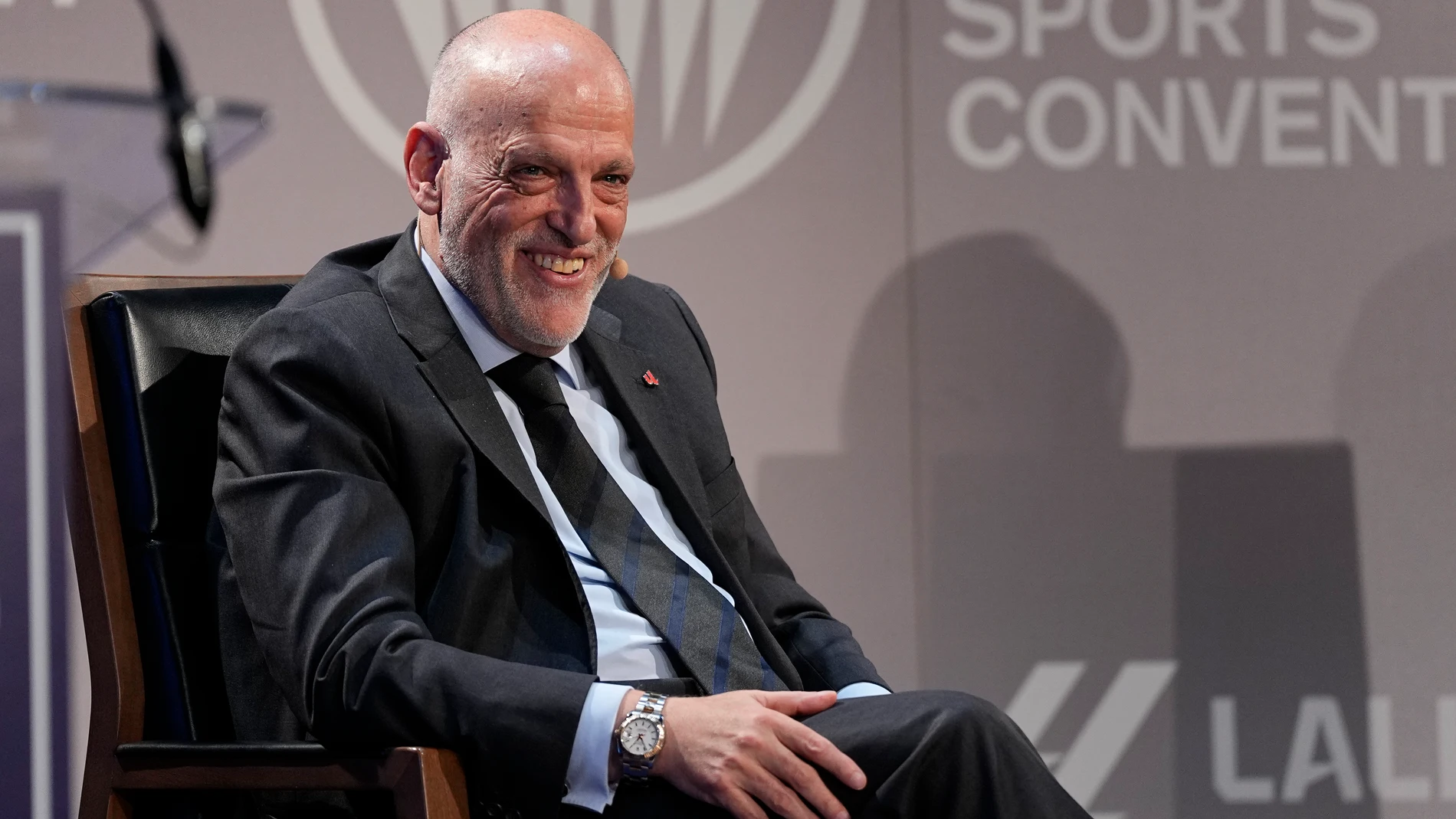 Javier Tebas, President of LaLiga, during the ISDE Sports Convention 2025 celebrated at Centro Cultural Galileo on June 06, 2025 in Madrid, Spain. AFP7 06/06/2025 ONLY FOR USE IN SPAIN