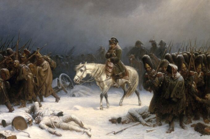 Cuadro del ejército de Napoleón derrotado por el General Invierno