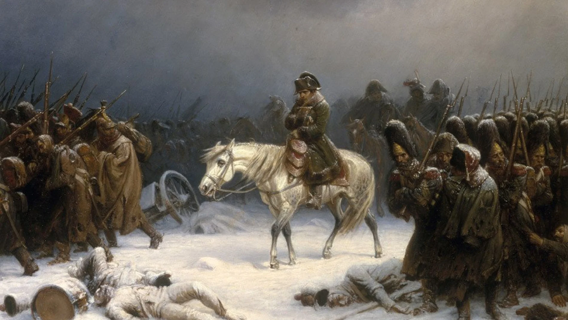 Cuadro del ejército de Napoleón derrotado por el General Invierno