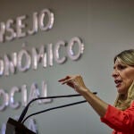 Yolanda Díaz, Vicepresidenta segunda y ministra de Trabajo y Economía Social interviene en la presentación de 