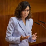 La presidenta de la Comunidad de Madrid, Isabel Díaz Ayuso, interviene en la primera jornada del Debate del Es