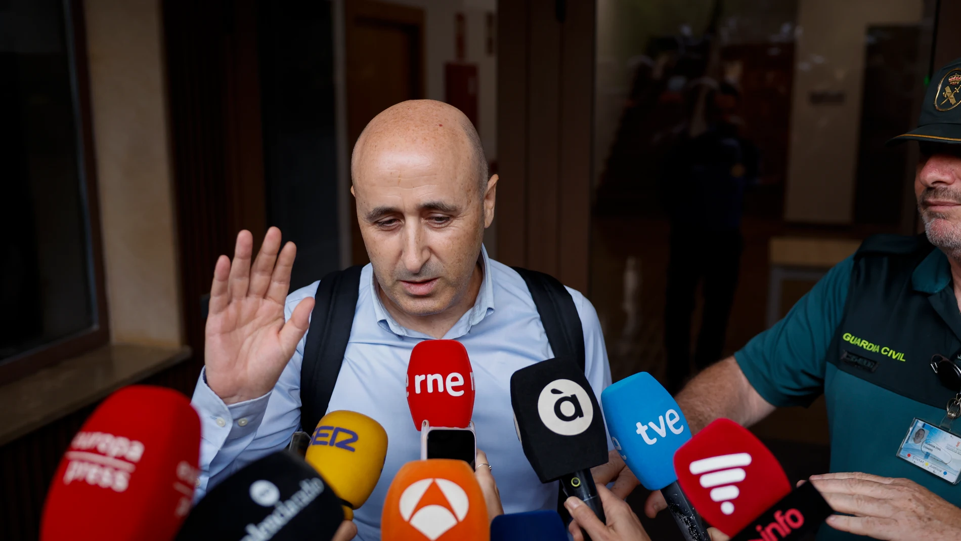 Miguel Polo, a su llegada a la juzgados