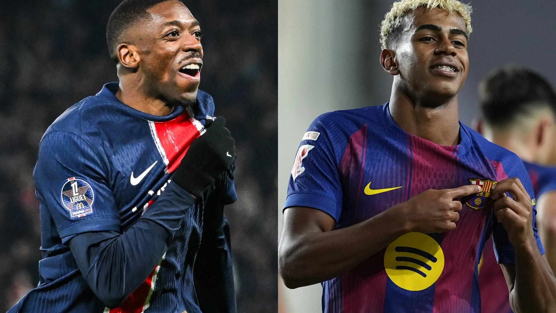 Ousmane Dembélé y Lamine Yamal AFP7/EUROPA PRESS 21/09/2025 ONLY FOR USE IN SPAIN