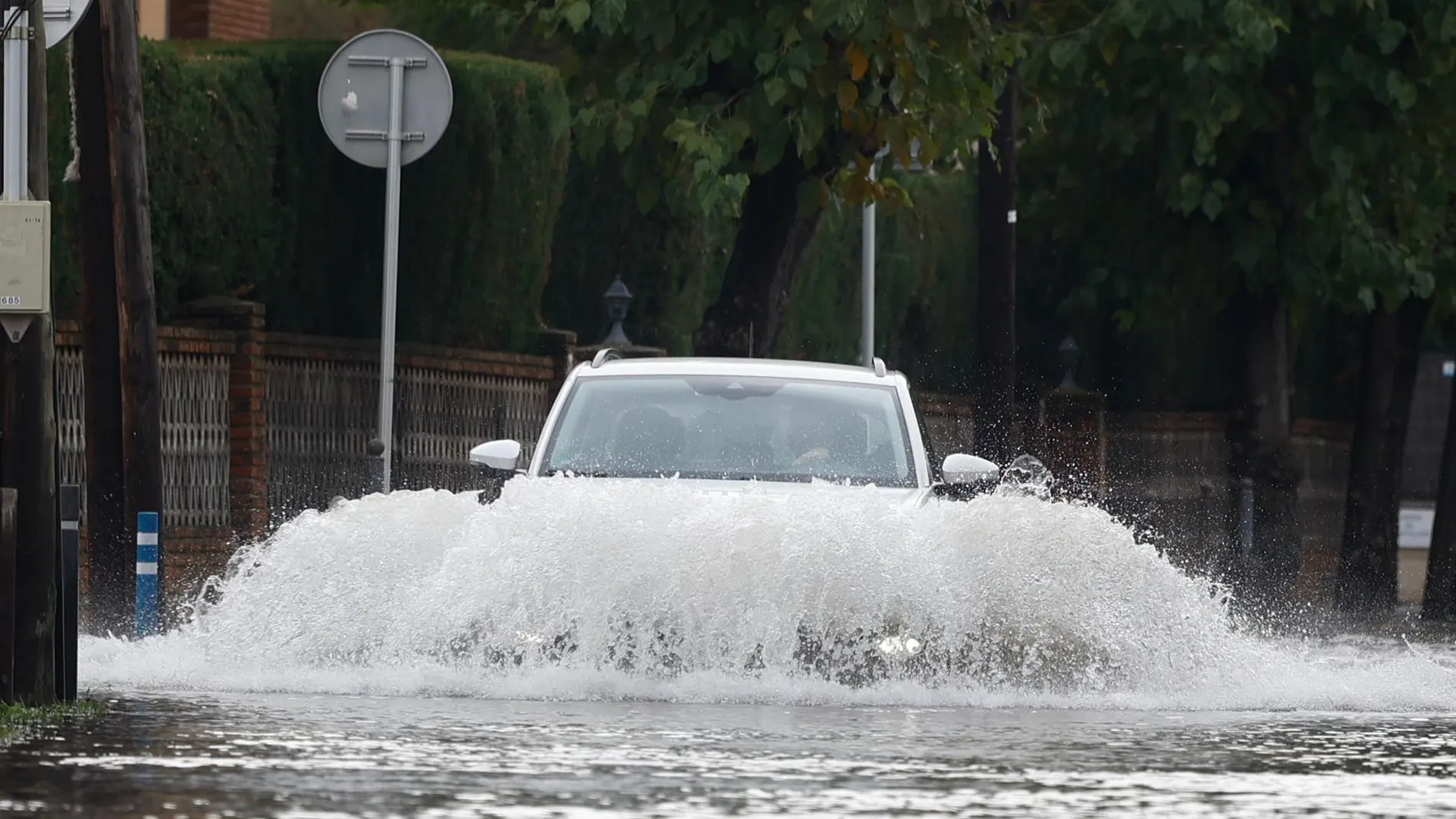 Zona inundada por las lluvias en un municipio catalán