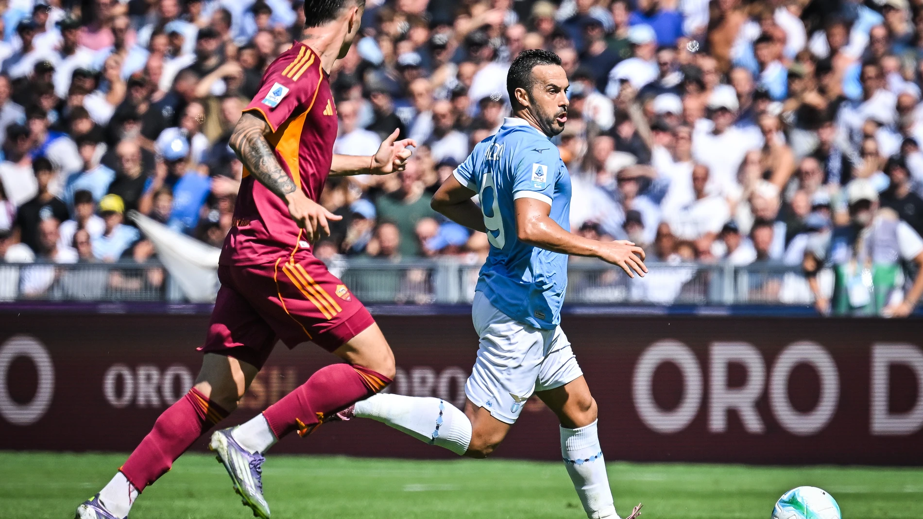 Pedro ELIEZER RODRIGUEZ LEDESMA of Lazio Rome during the Italian championship Serie A football match between SS Lazio and AS Roma on 21 September 2025 at Stadio Olimpico in Rome, Italy - Photo Massimo Insabato/ Matthieu Mirville / DPPI AFP7 21/09/2025 ONLY FOR USE IN SPAIN
