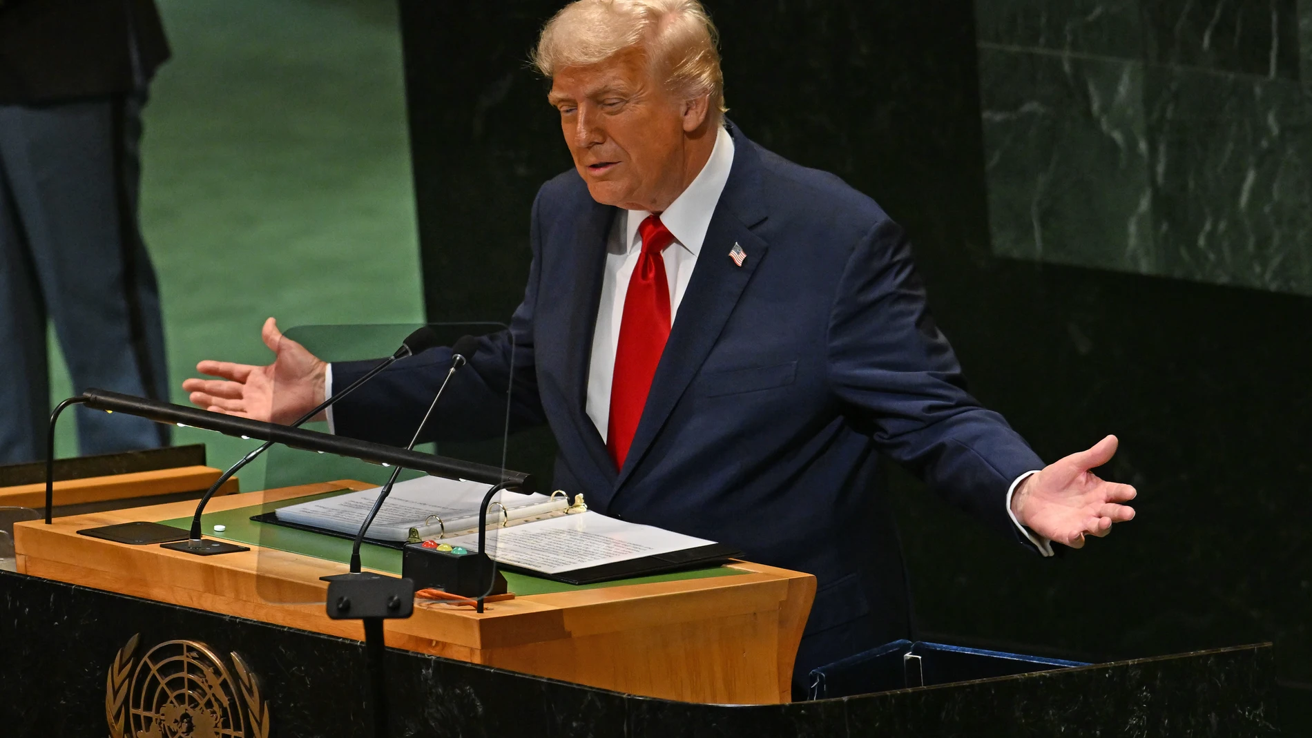 September 23, 2025, New York, New York, USA: September 23, 2025 - New York, NY -USA - US President Donald Trump addresses the United Nations General Assembly Hall for the GA speeches (Photo: Andrea RENAULT / Zuma Press) Europa Press/Contacto/Andrea Renault 23/09/2025 ONLY FOR USE IN SPAIN