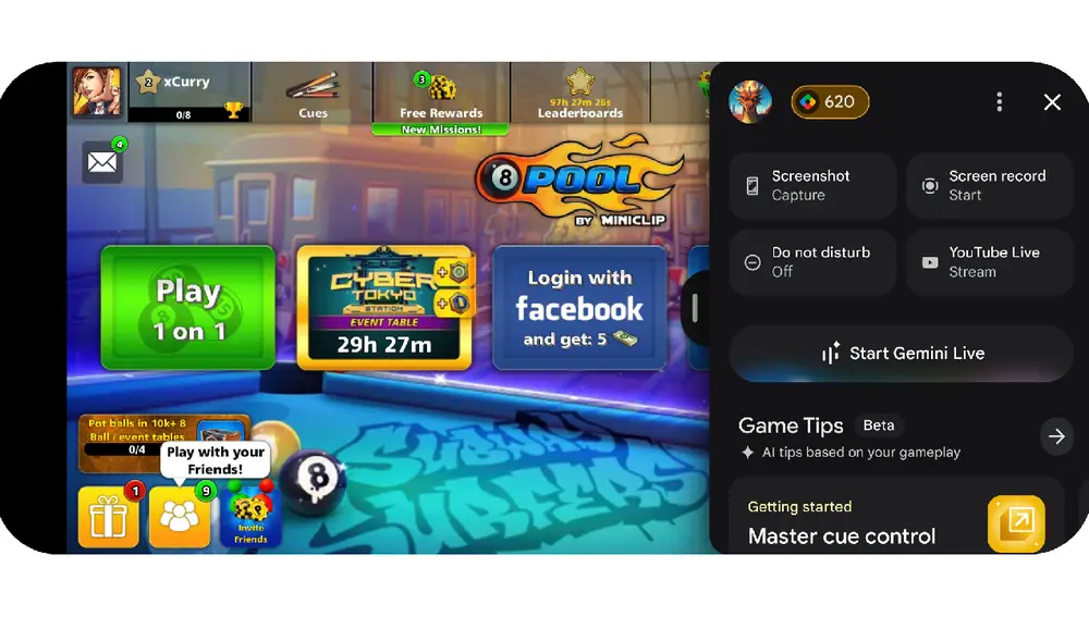 El nuevo asistente de juegos 'Sidekick' con Gemini Live integrado