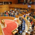 El Parlamento de Galicia guarda un minuto de silencio por el genocidio en Gaza