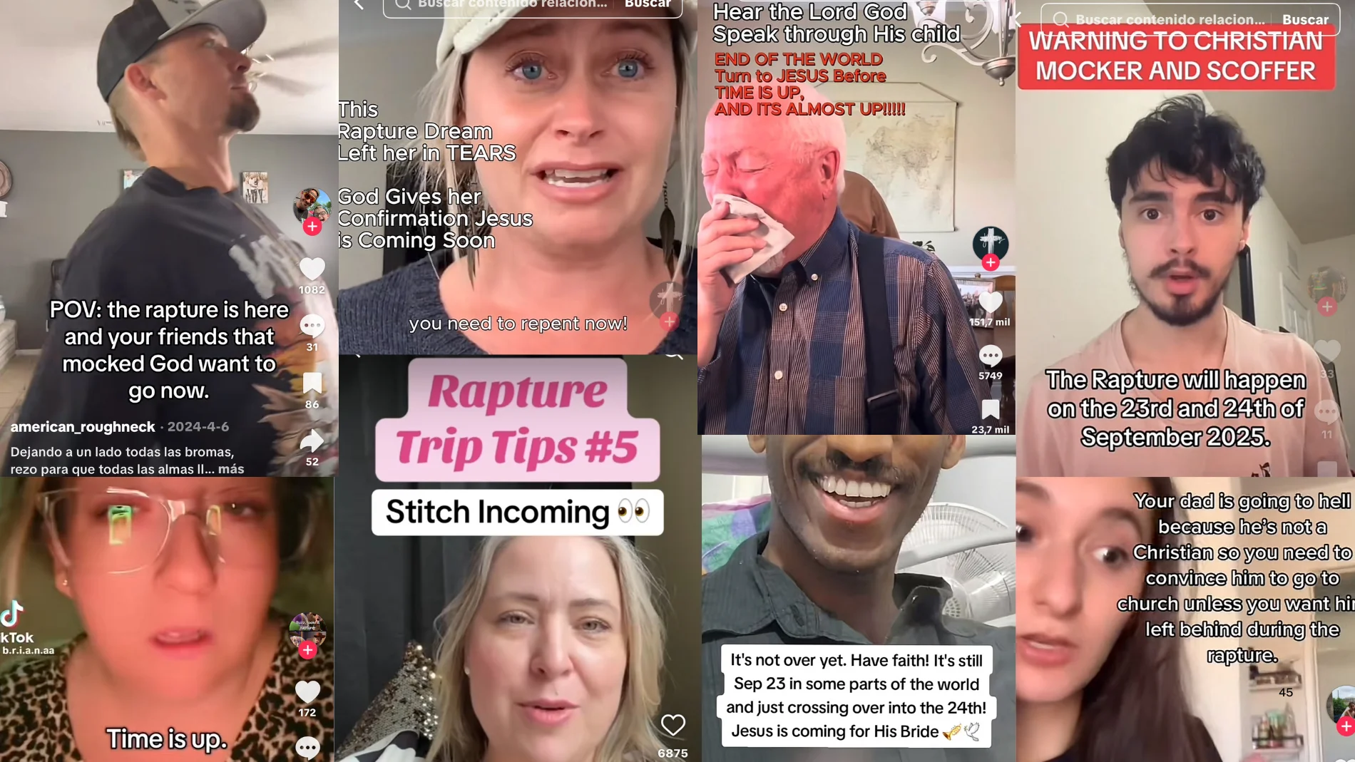Capturas de usuarios creyentes en Tiktok